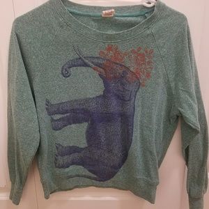 Green elephant sweater